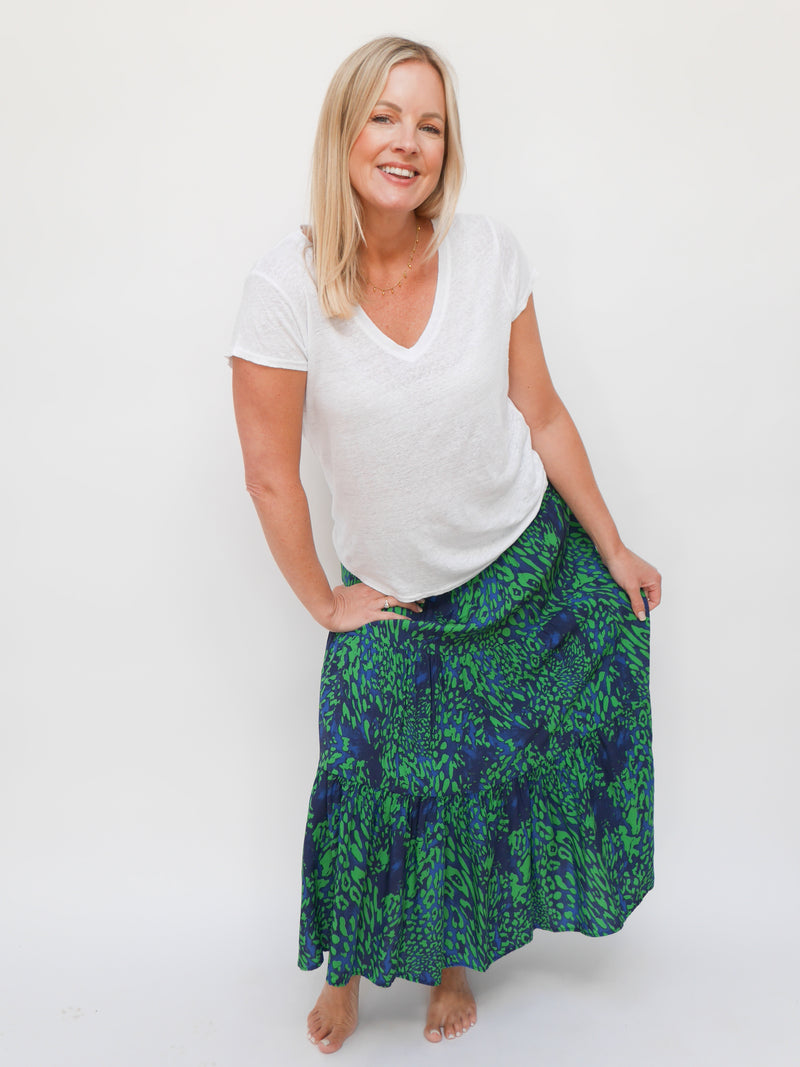 Layla Skirt Dress Navy & Emerald