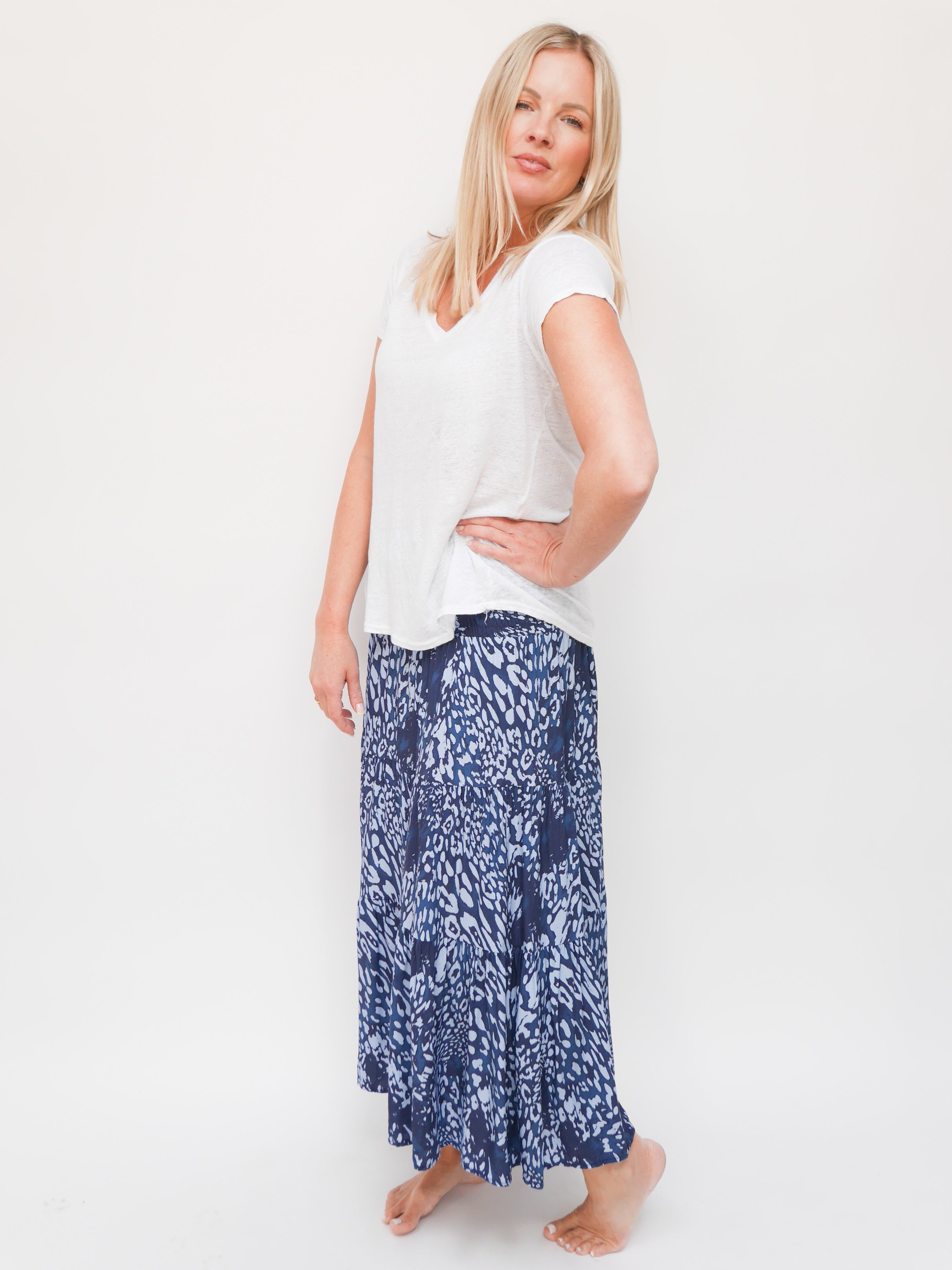 Layla Skirt Dress Navy & Light Blue