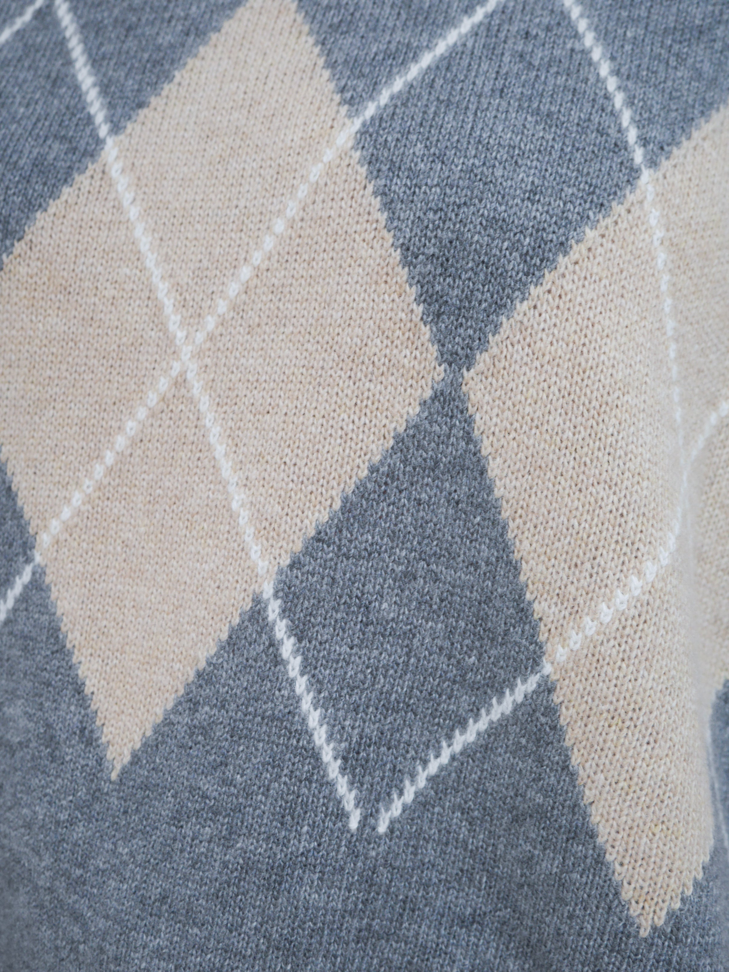 Cashmere Argyle Tank Grey