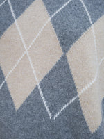Cashmere Argyle Tank Grey