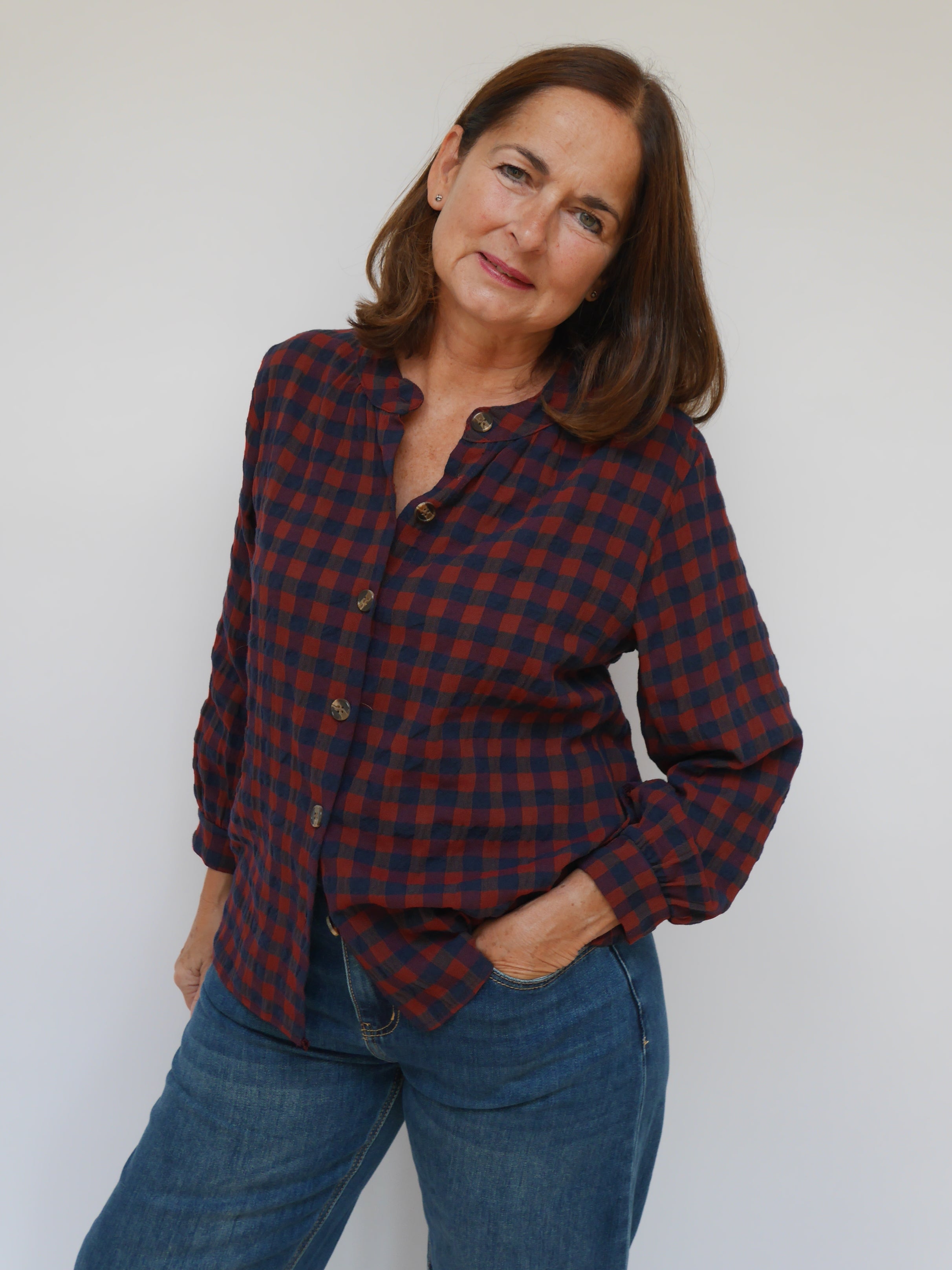 Ashley Shirt Red & Navy