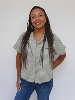 Coco Gingham Blouse Khaki