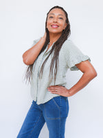 Coco Gingham Blouse Khaki
