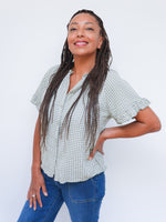 Coco Gingham Blouse Khaki