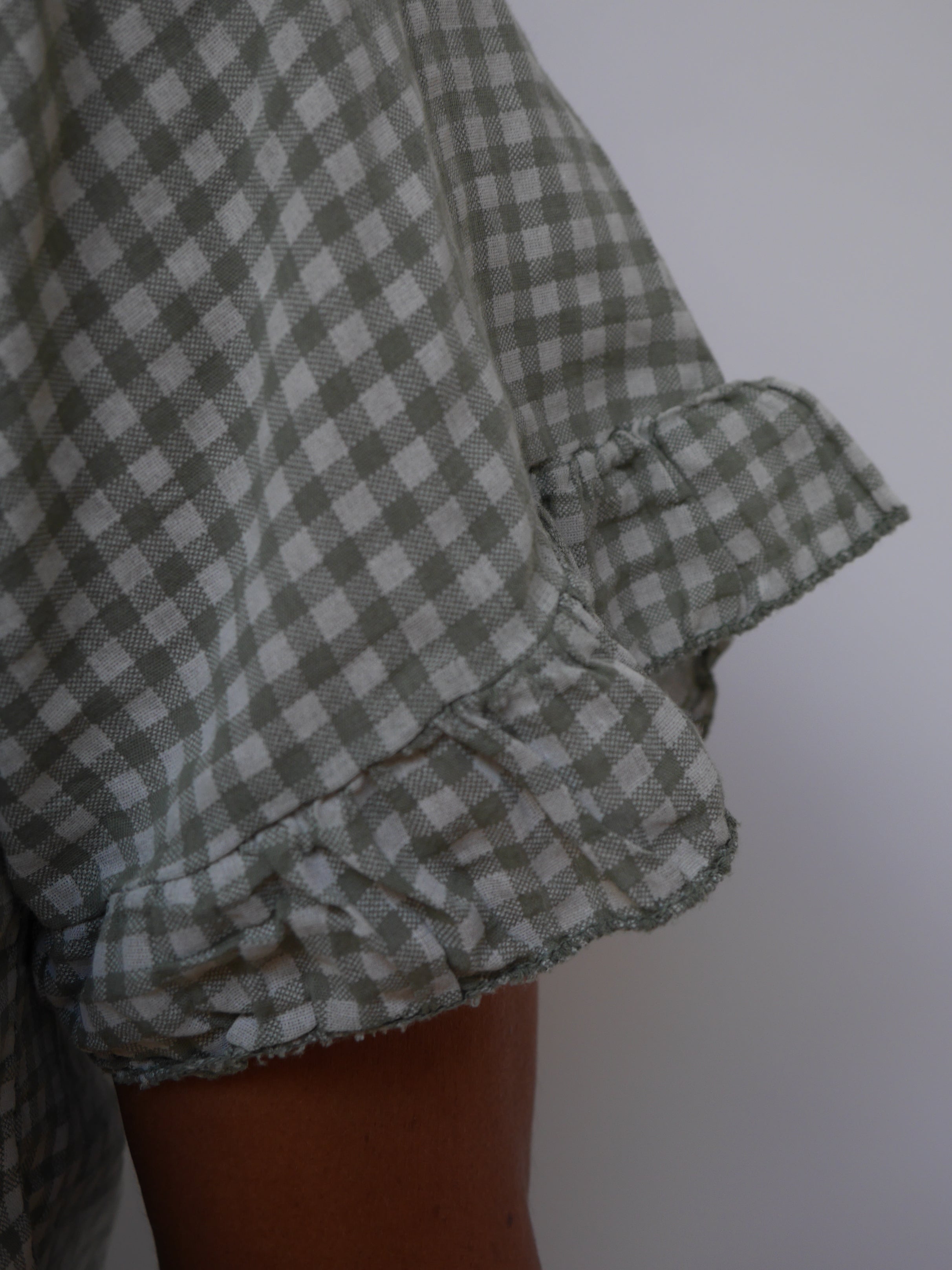 Coco Gingham Blouse Khaki