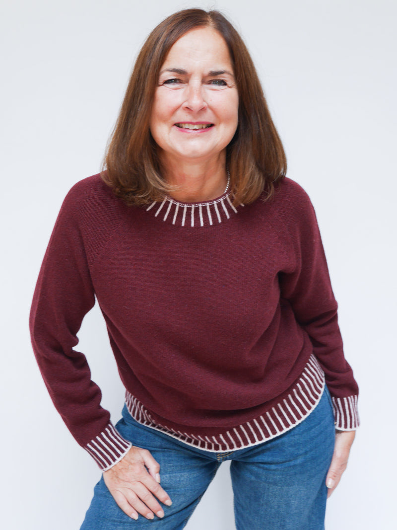Cashmere Stitch Jumper Bordo
