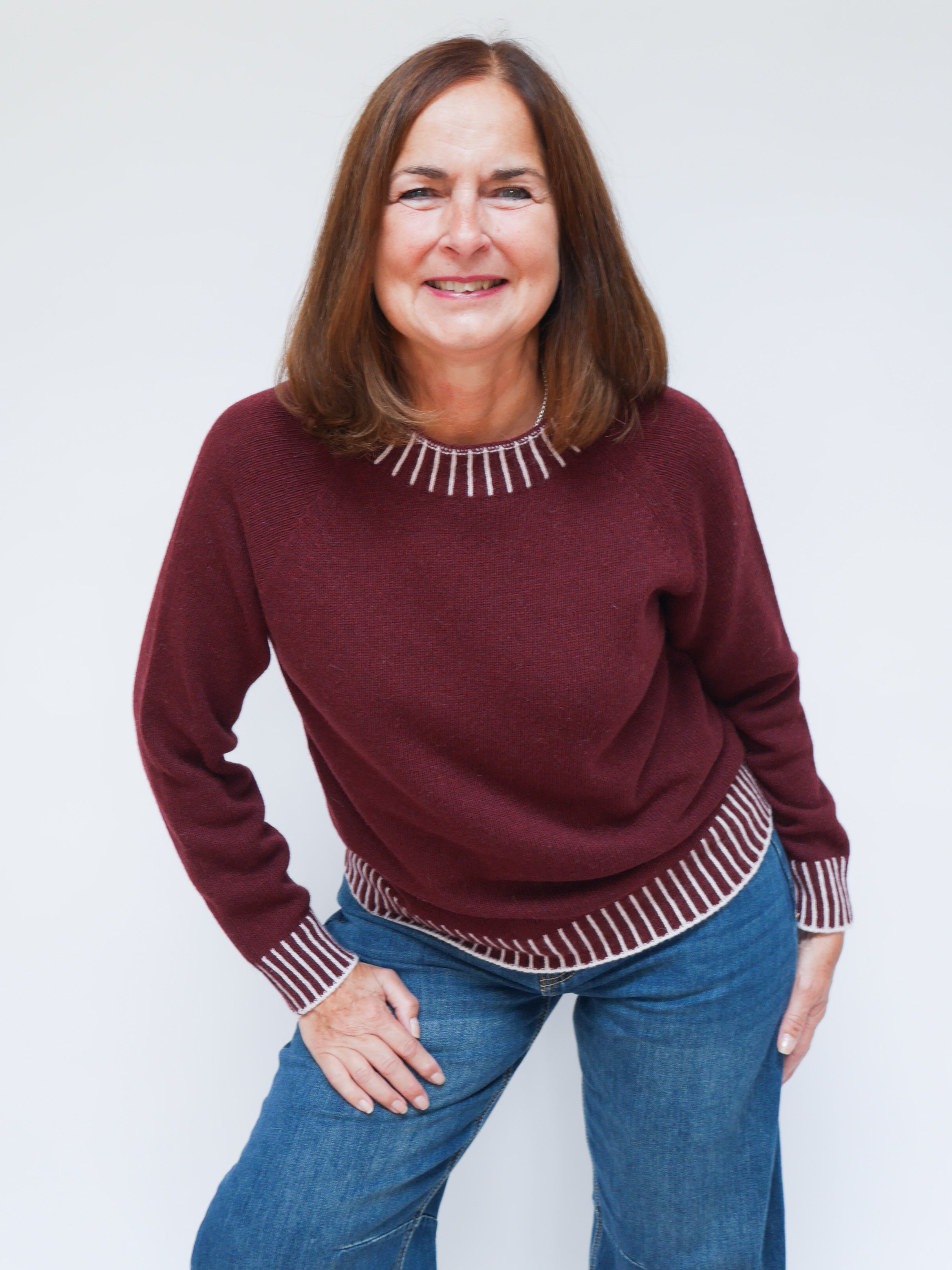 Cashmere Stitch Jumper Bordo