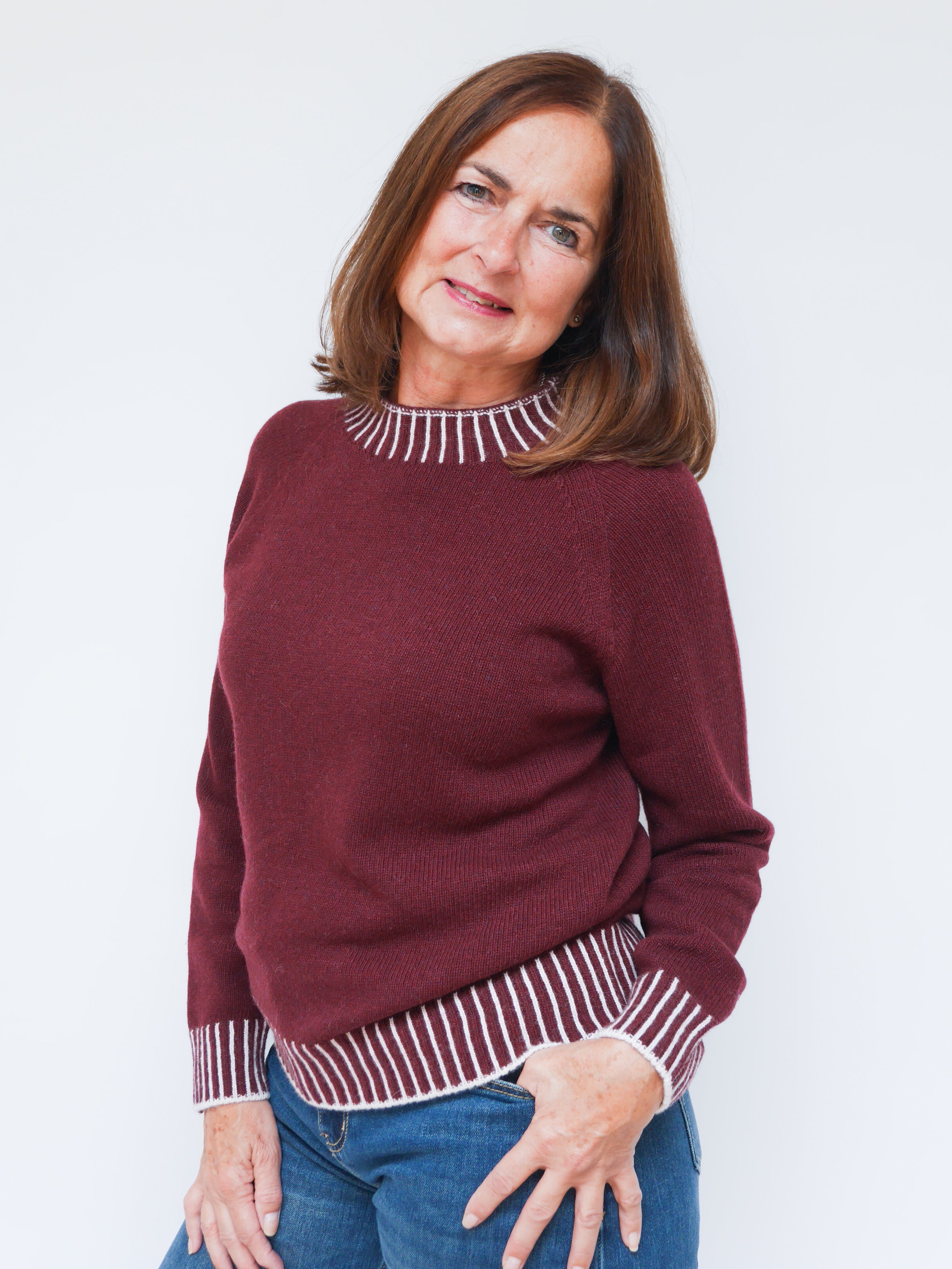 Cashmere Stitch Jumper Bordo