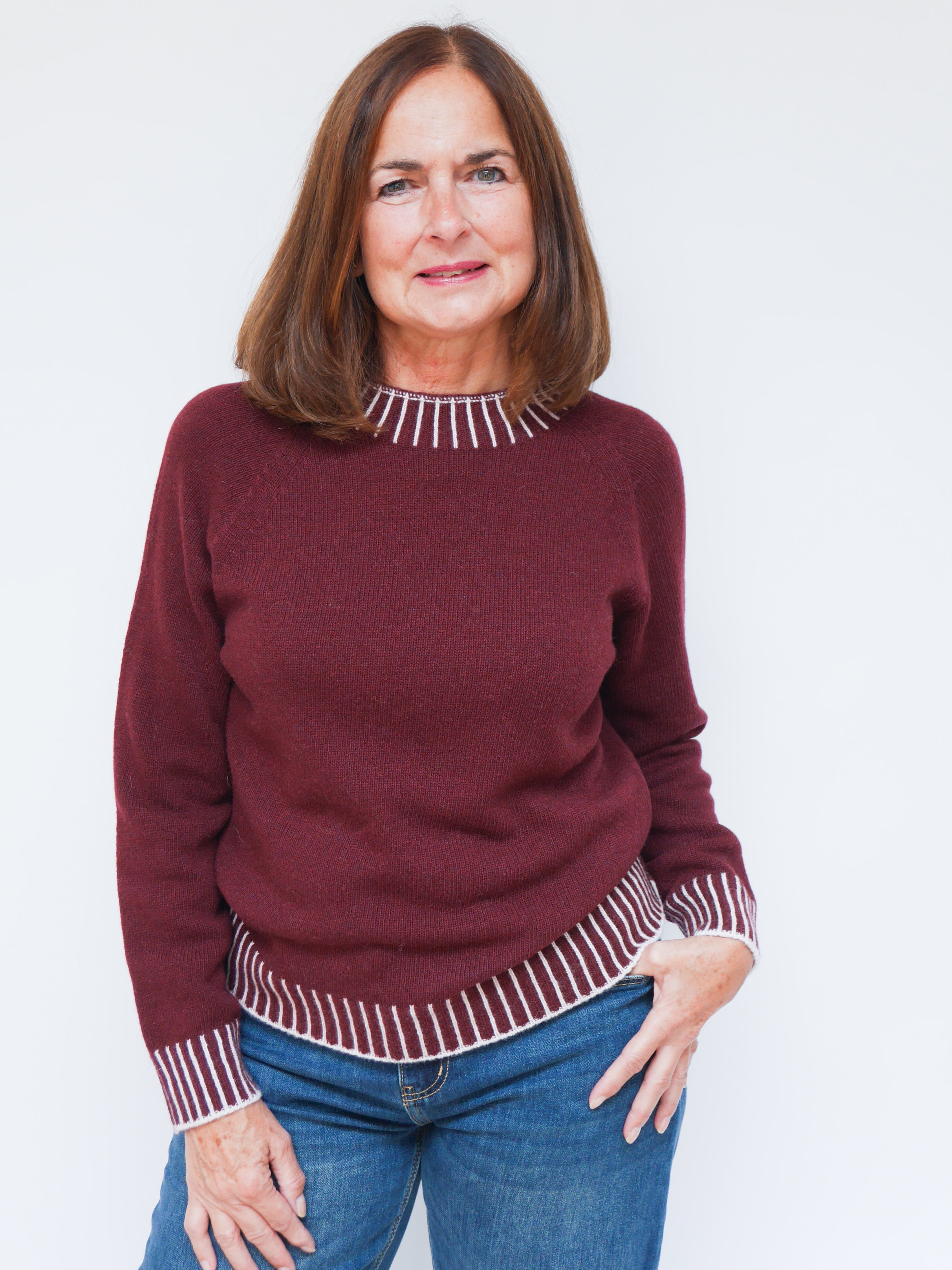 Cashmere Stitch Jumper Bordo