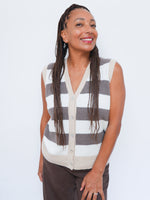 Charlie Cashmere Waistcoat Striped Brown and Cream