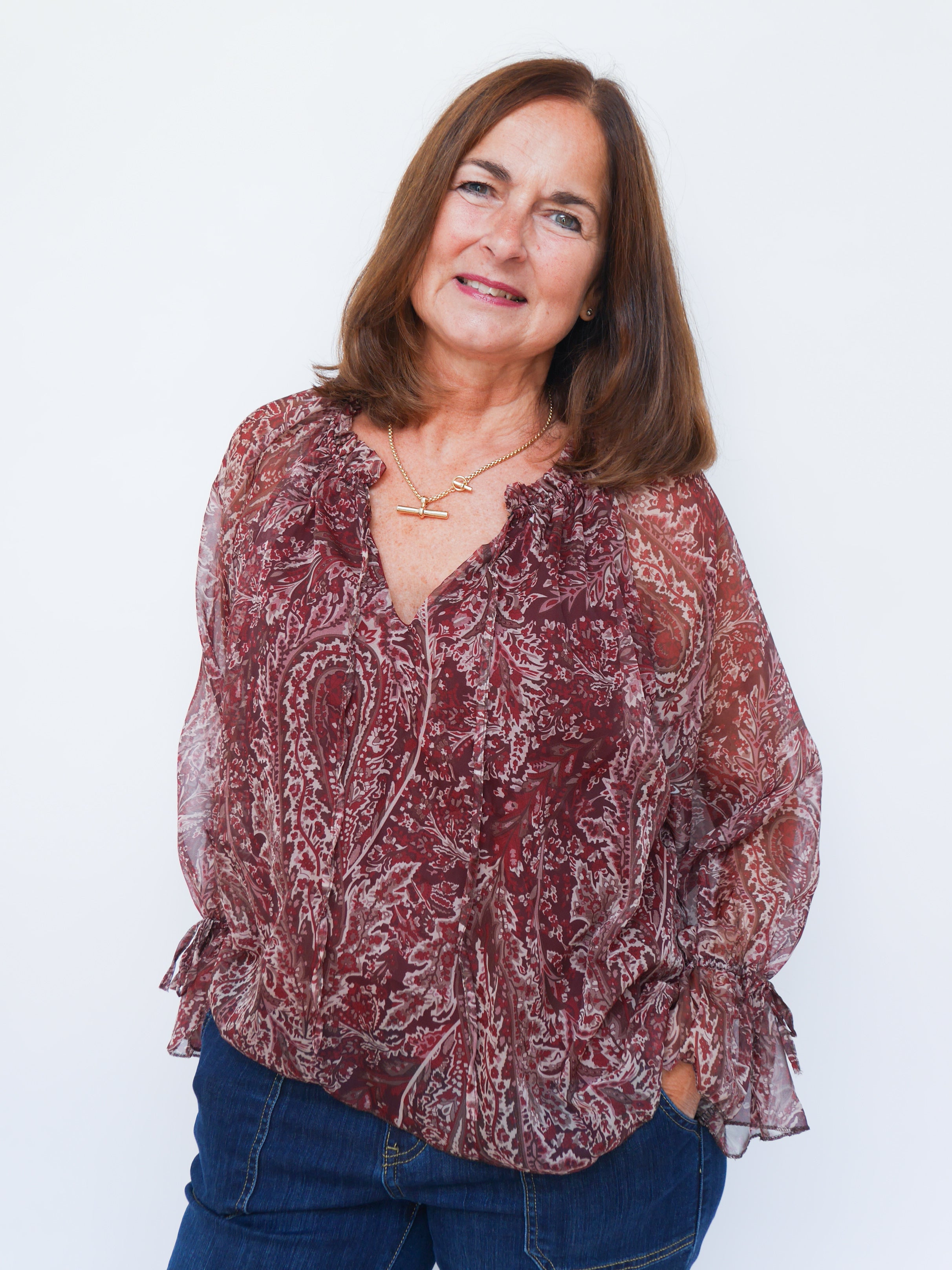 Anais Blouse Berry Paisley
