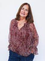 Anais Blouse Berry Paisley