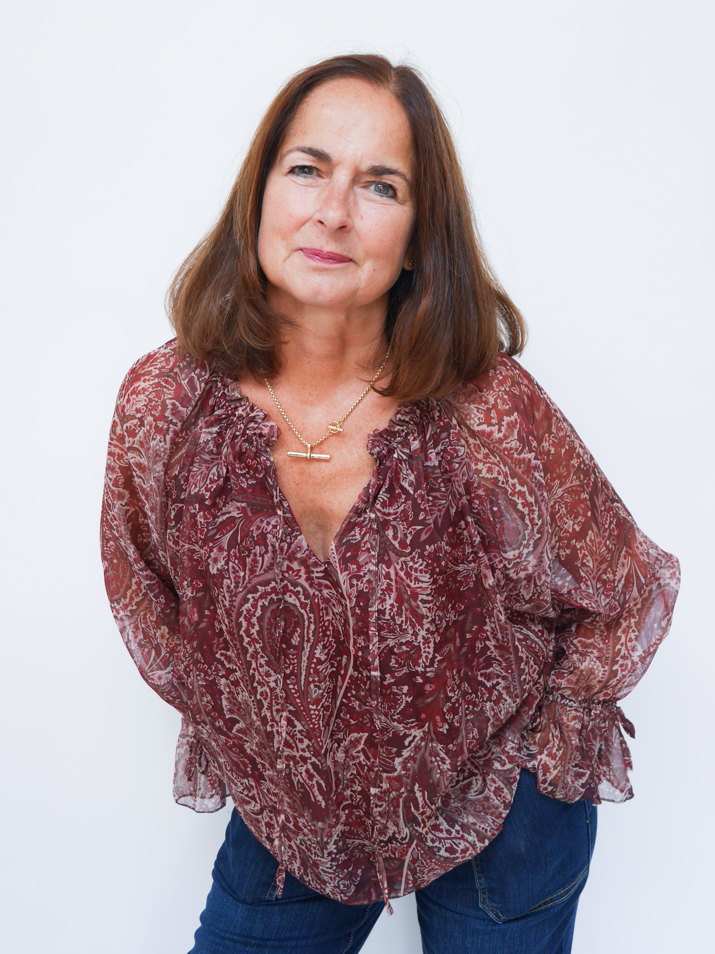 Anais Blouse Berry Paisley