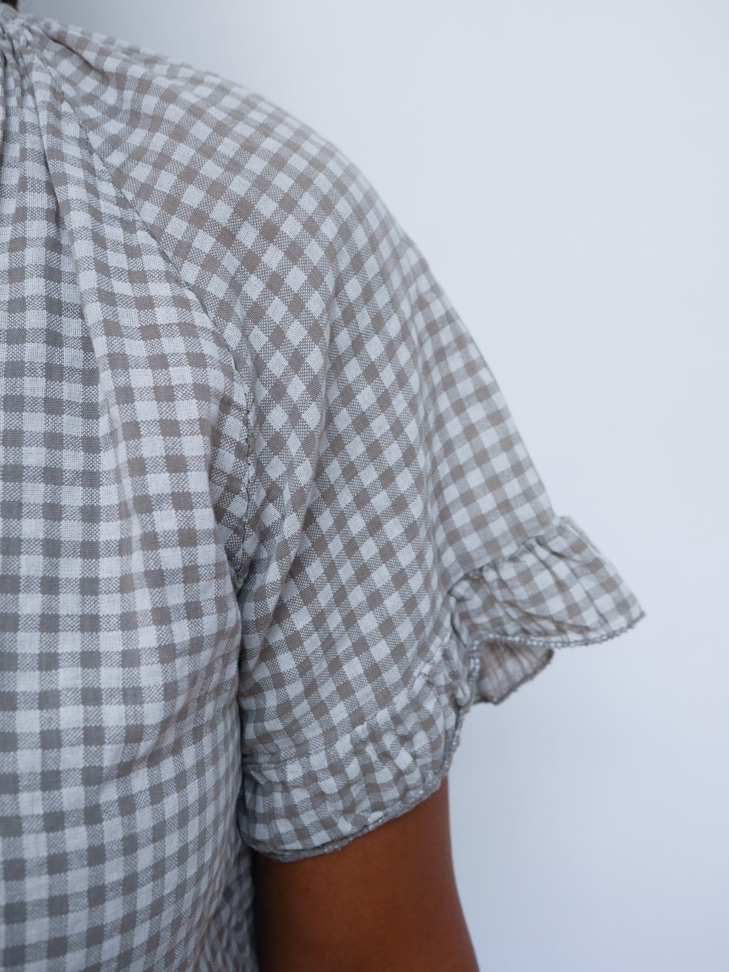 Coco Gingham Blouse Mocha