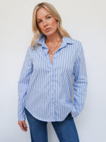 Harper Stripe Shirt Blue & Brown