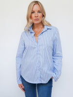 Harper Stripe Shirt Blue & Brown