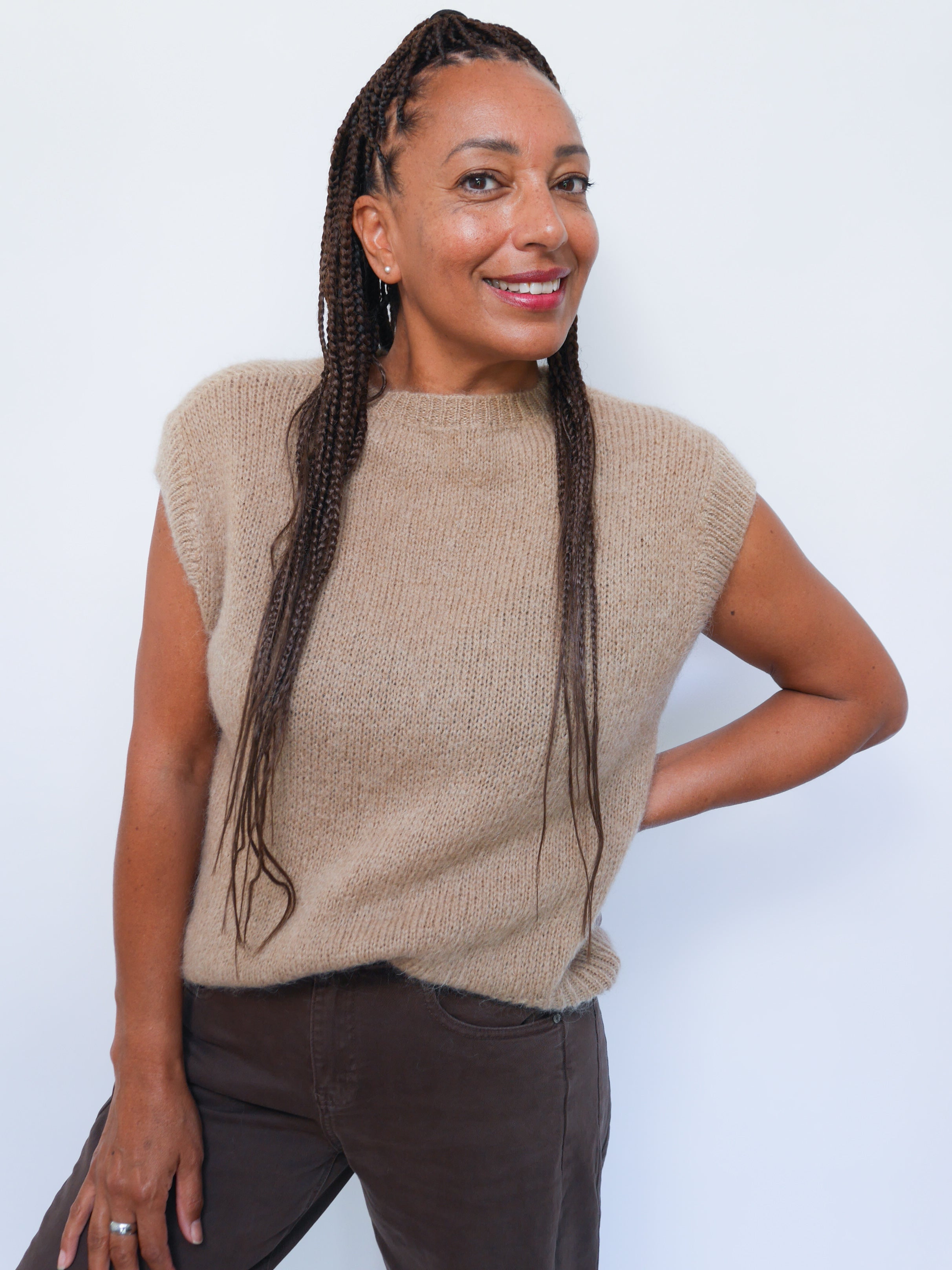 Nicole Mohair Tank Camel