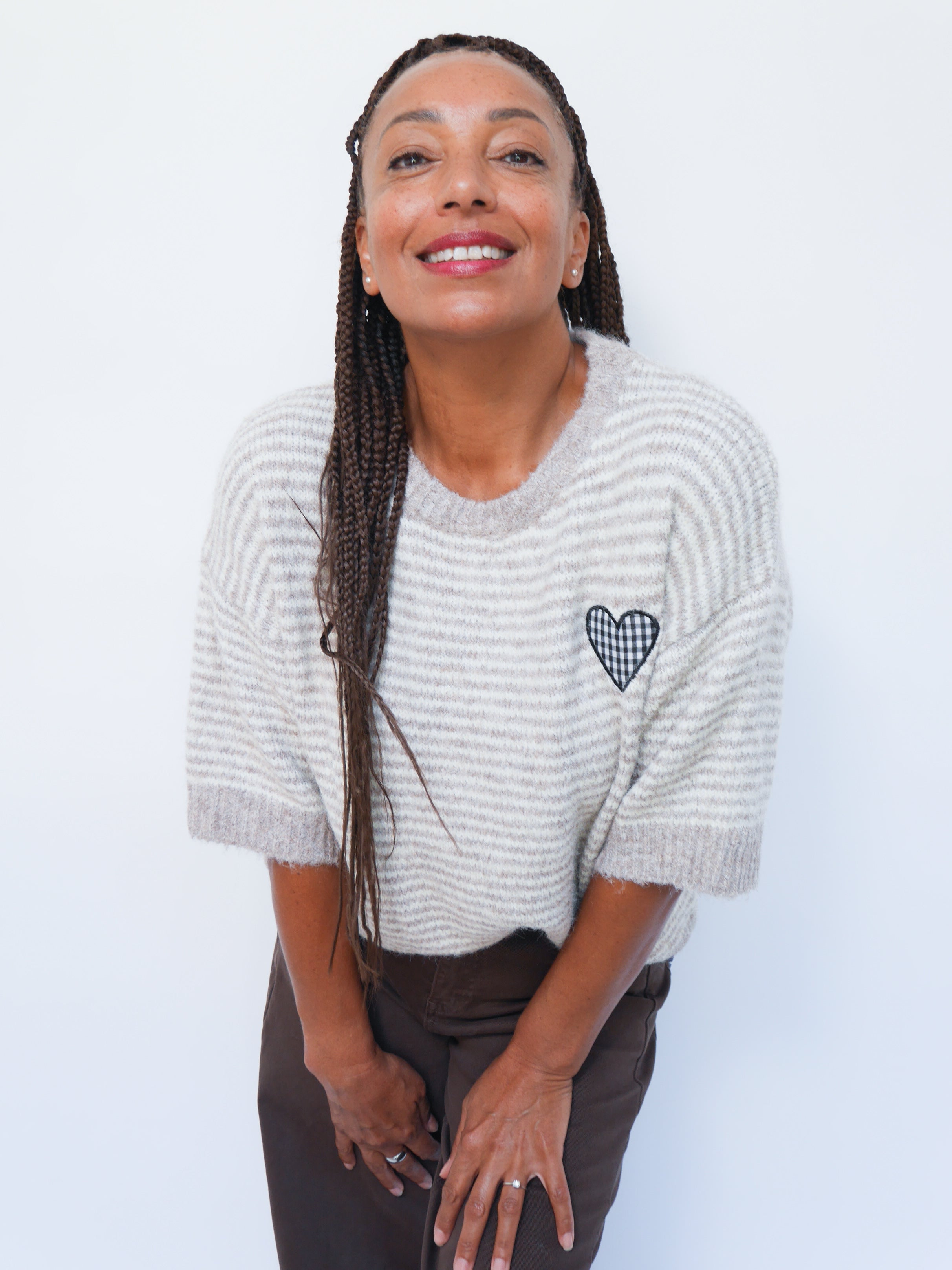 Jess Knit Oatmeal Stripe