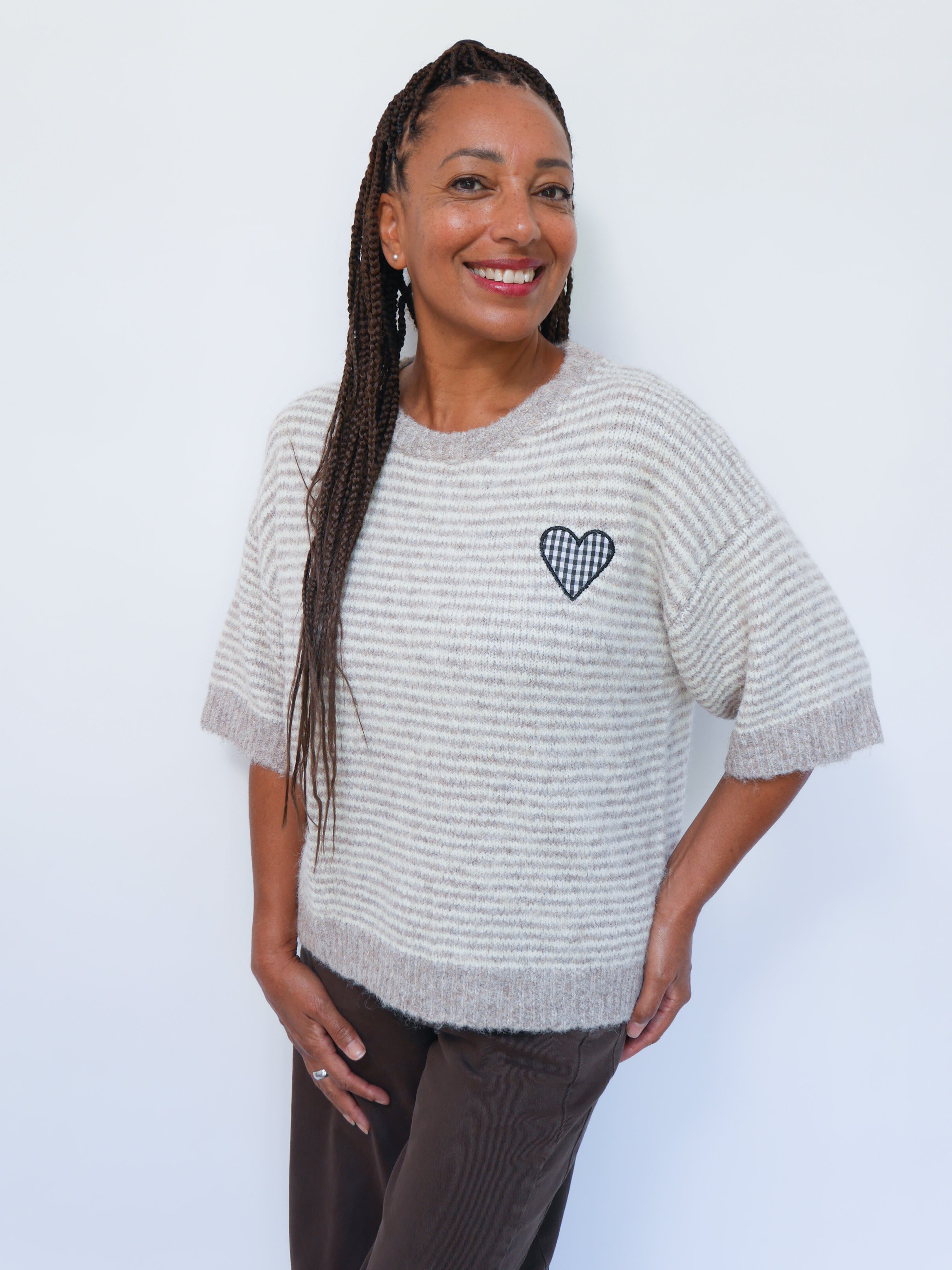 Jess Knit Oatmeal Stripe