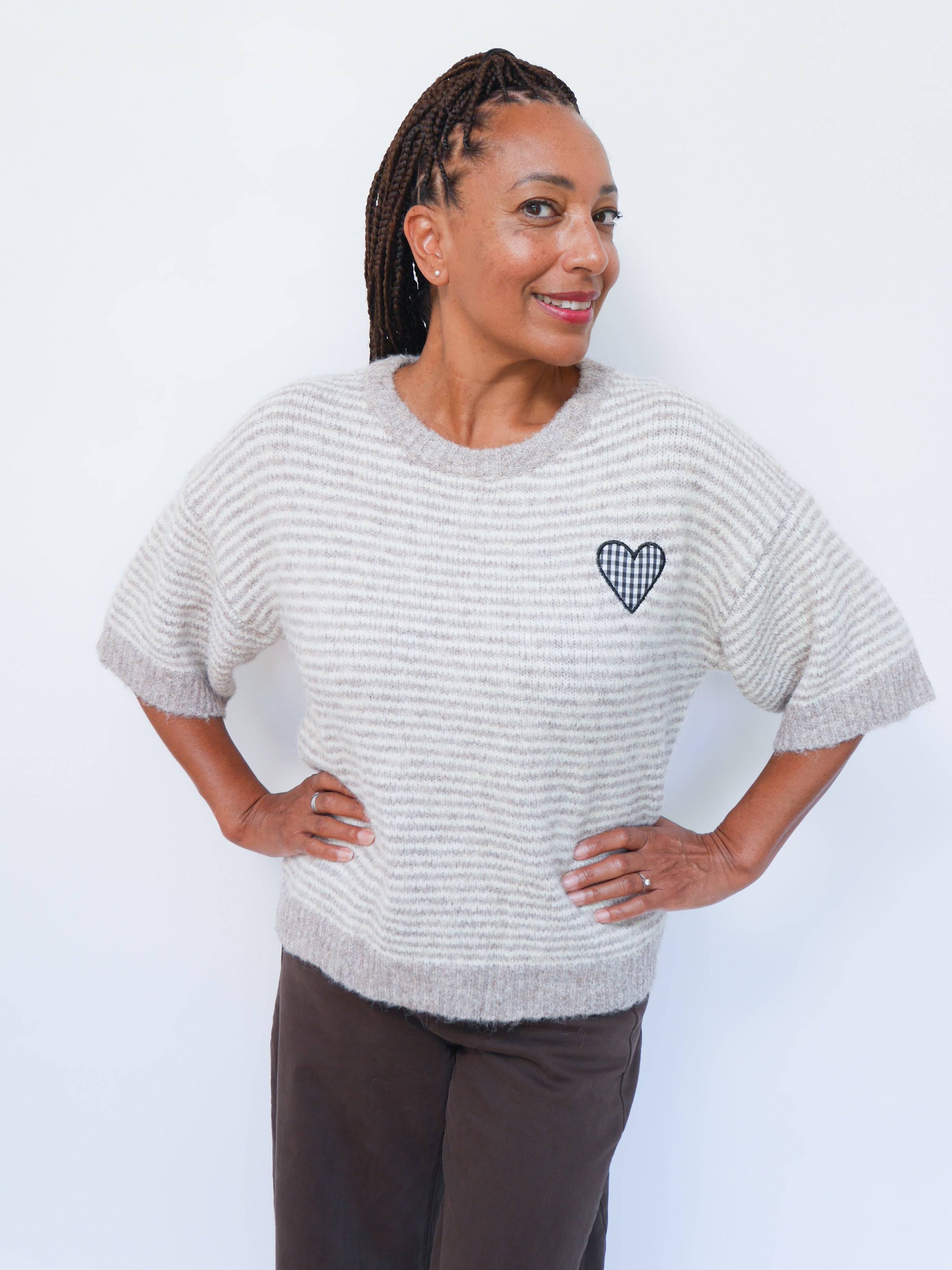 Jess Knit Oatmeal Stripe