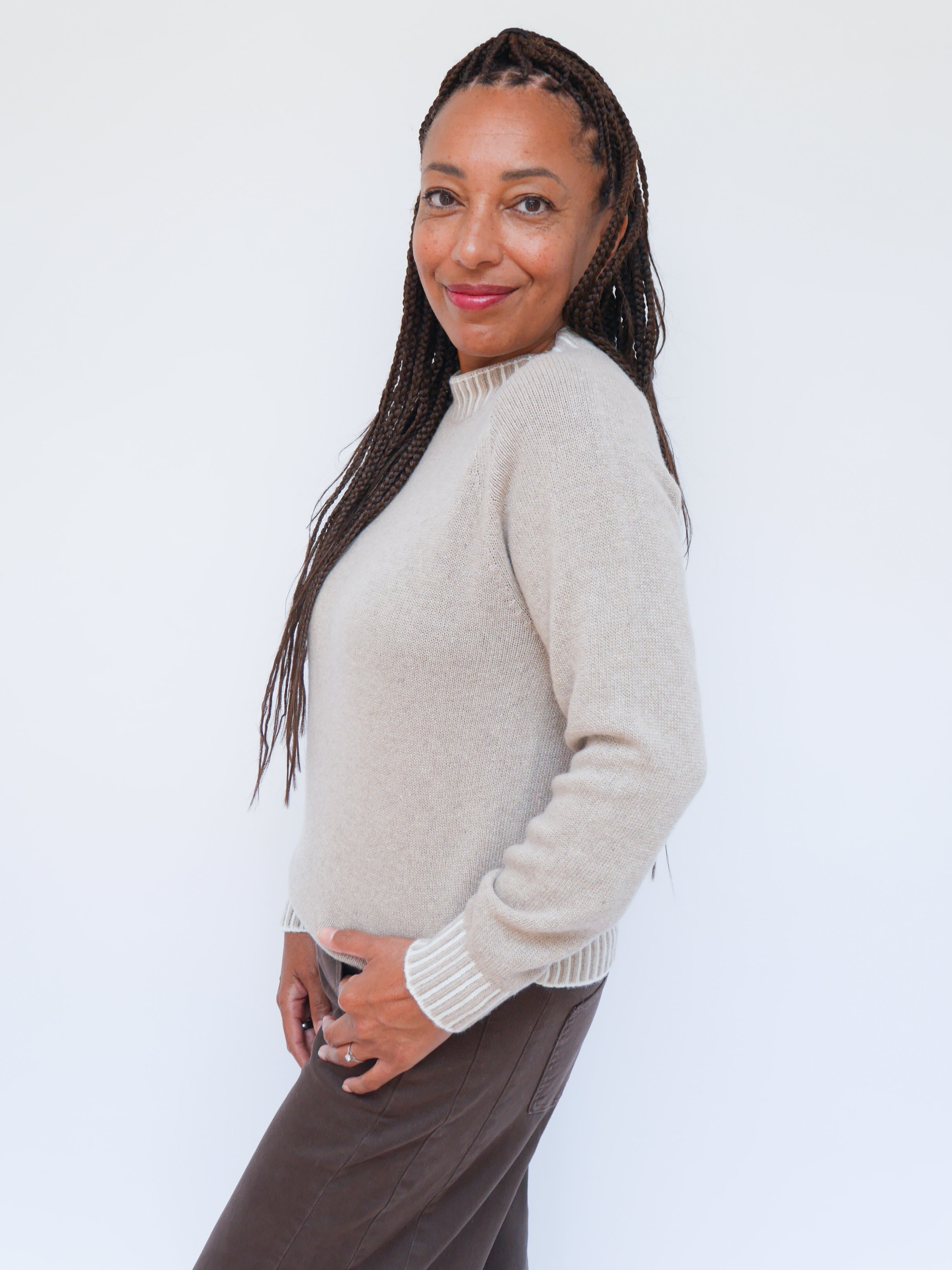 Cashmere Stitch Jumper Stone