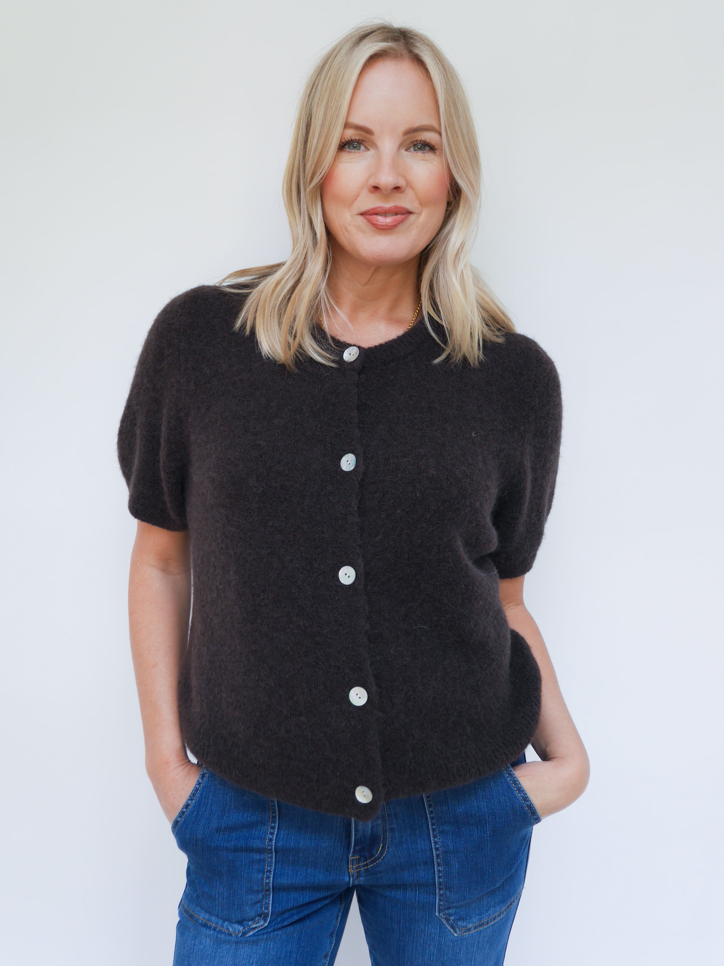 Jemma Alpaca Cardigan Chocolate