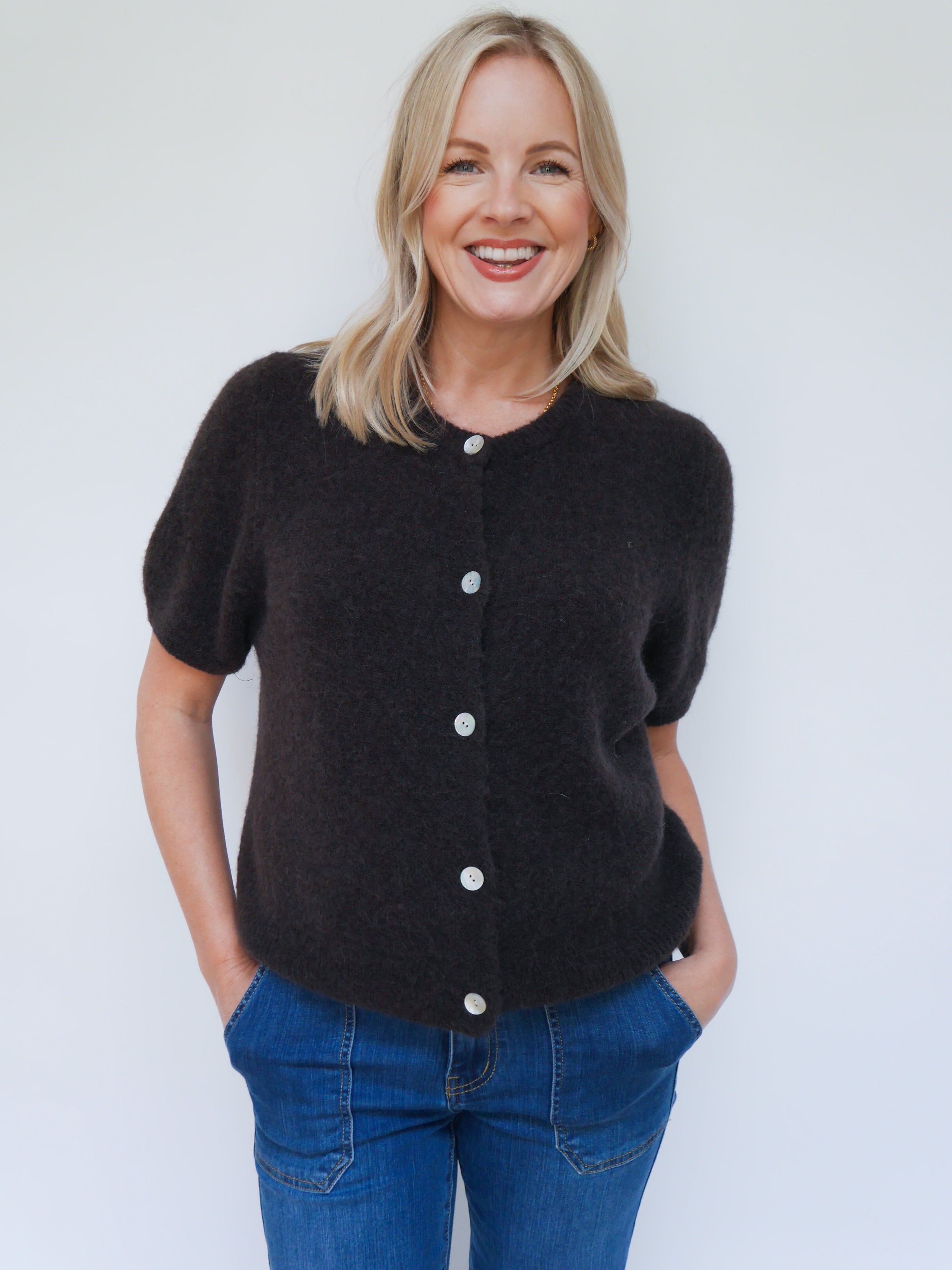 Jemma Alpaca Cardigan Chocolate
