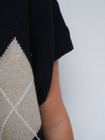 Cashmere Argyle Tank Navy