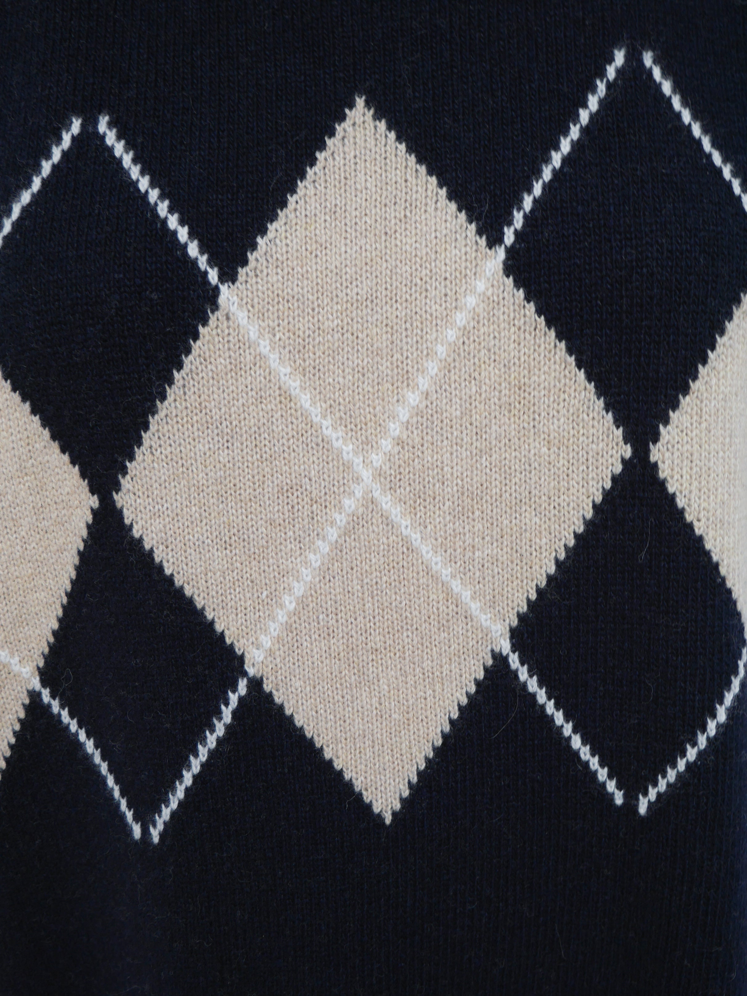 Cashmere Argyle Tank Navy