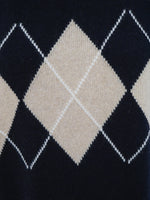 Cashmere Argyle Tank Navy