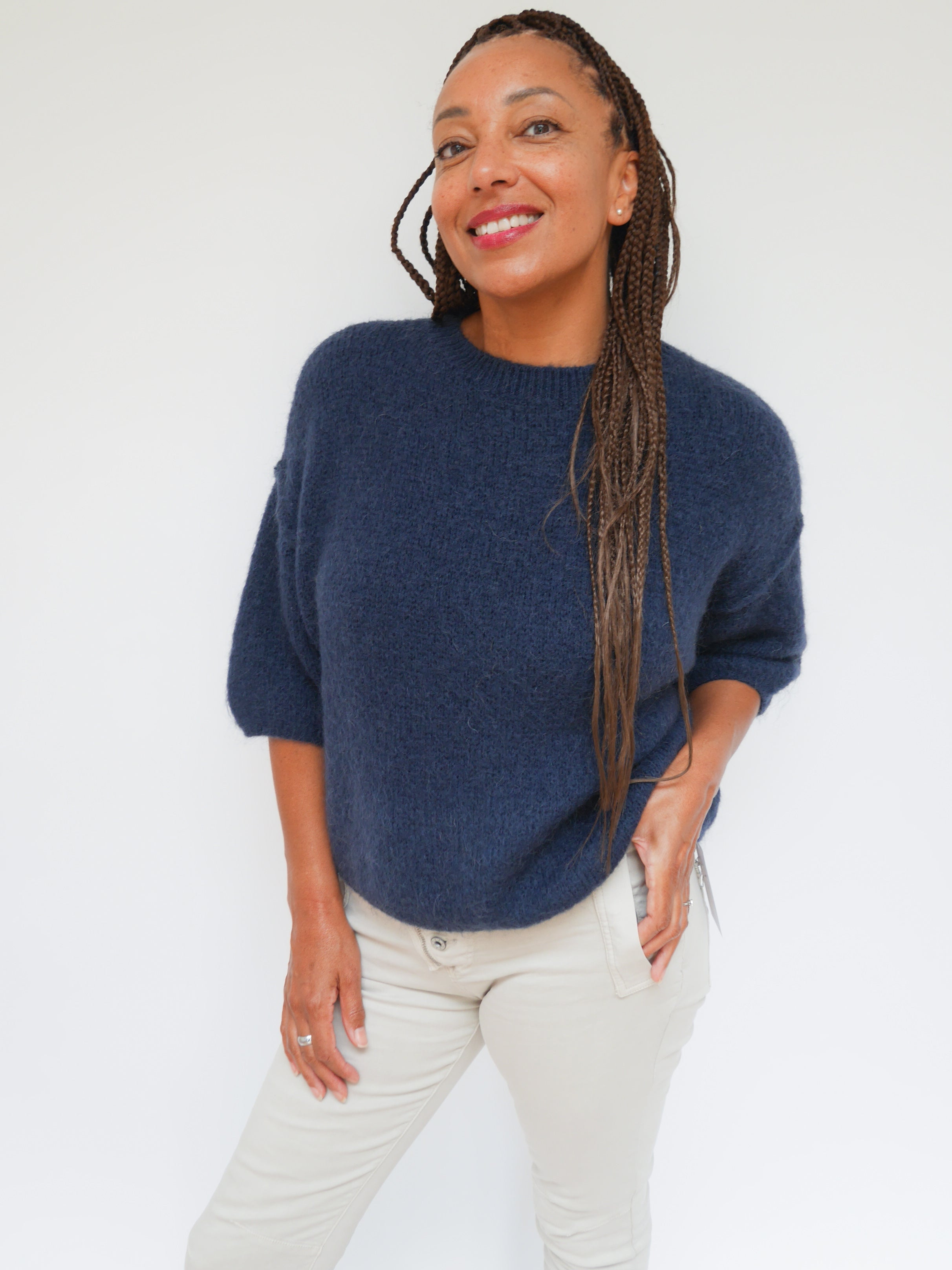 Abi Knit Mohair Navy