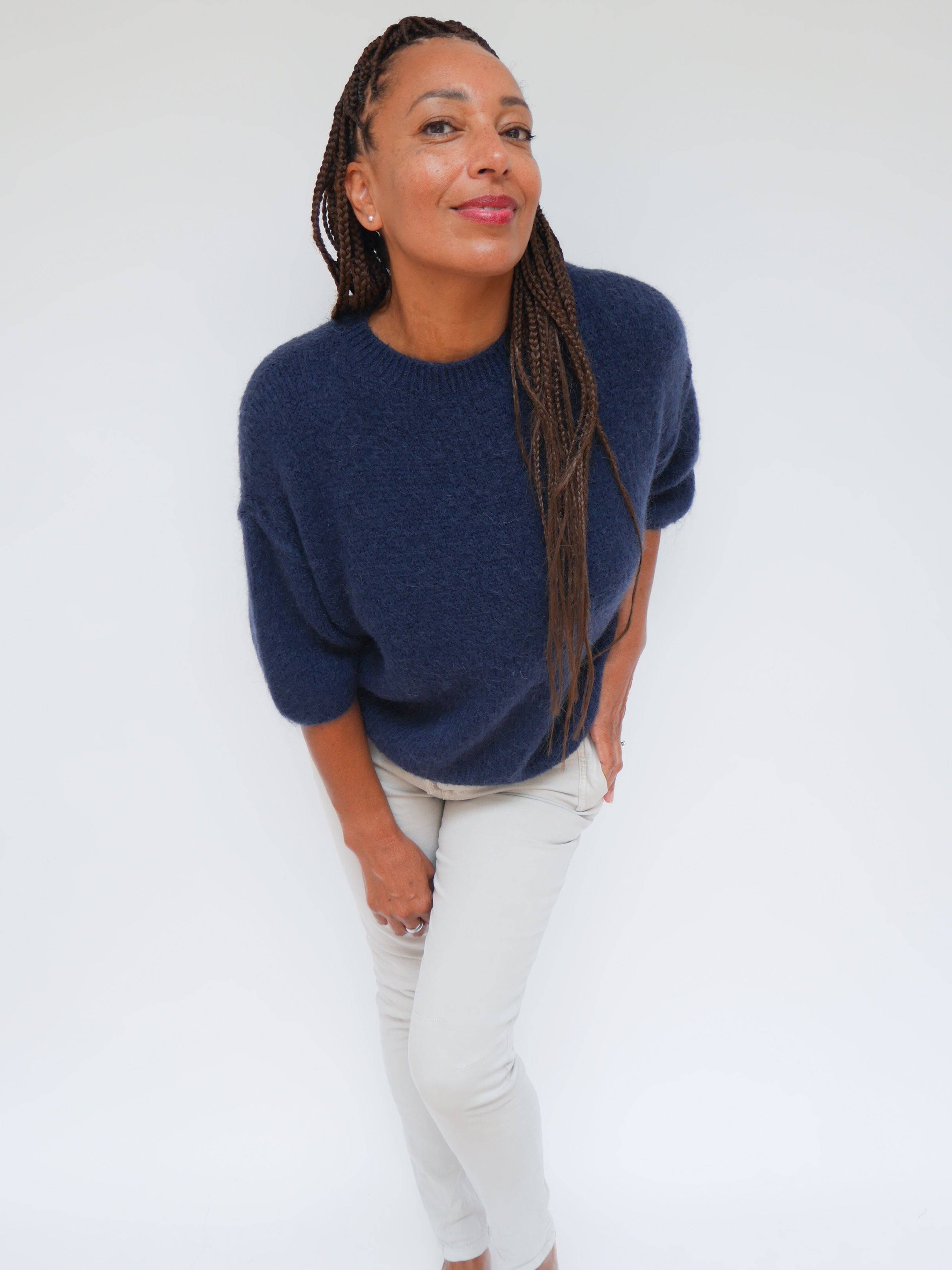 Abi Knit Mohair Navy