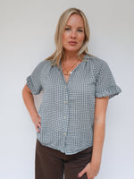 Coco Gingham Blouse Charcoal