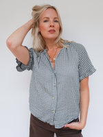 Coco Gingham Blouse Charcoal
