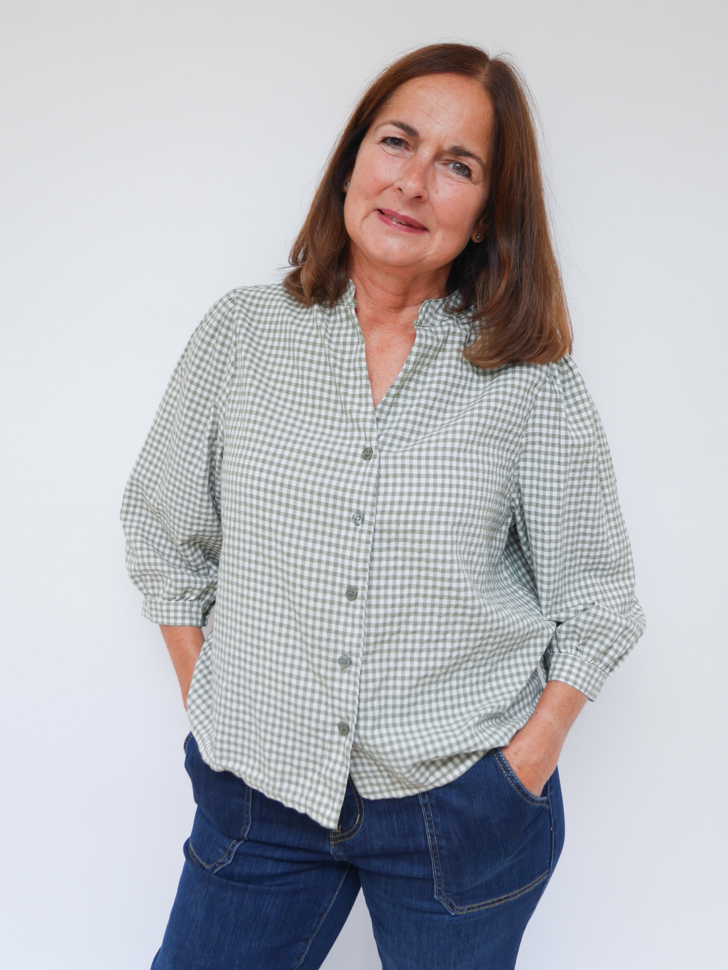 Lottie Gingham Khaki