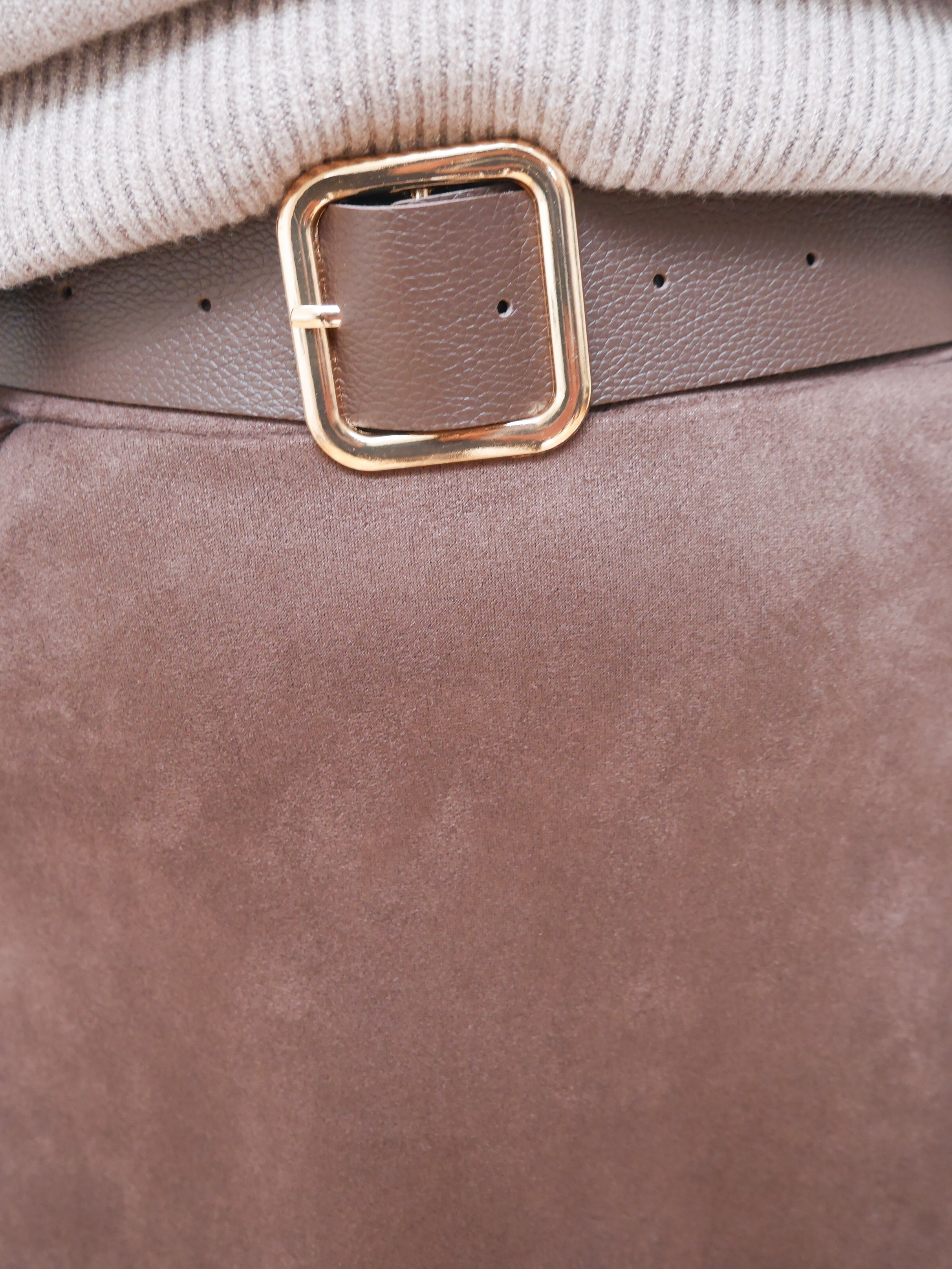 Ava Suedette Skirt Chocolate