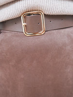 Ava Suedette Skirt Chocolate