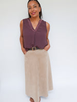 Ava Suedette Skirt Light Camel