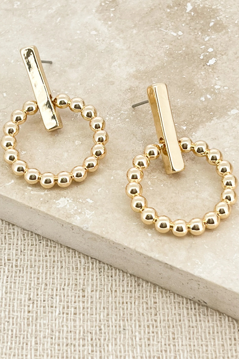 Envy Gold Circle & Bar Earrings