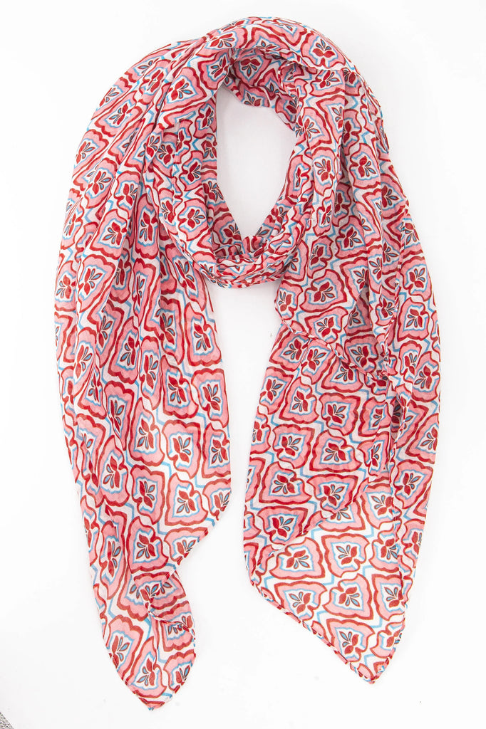 Moroccan Style Tile Print Scarf