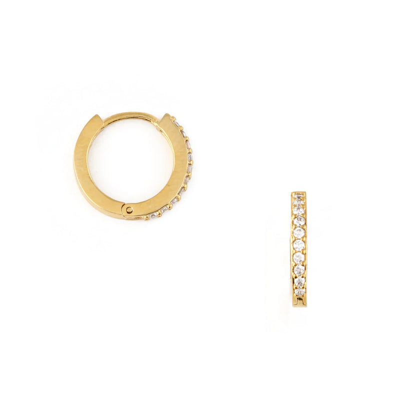 Orelia Mini Pave Gold  Huggie Hoop