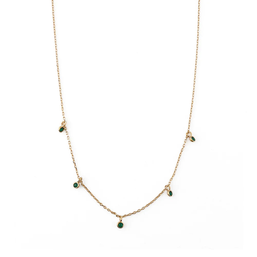 Orelia Emerald Multi Micro Drop Necklace
