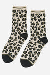 Cream Leopard Print Socks