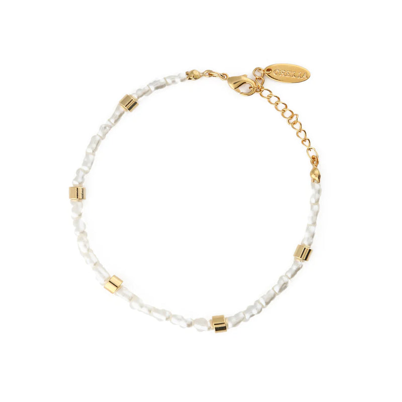 Orelia Pearl & Gold Bead Bracelet
