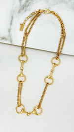 Short gold chain necklace with softbit design