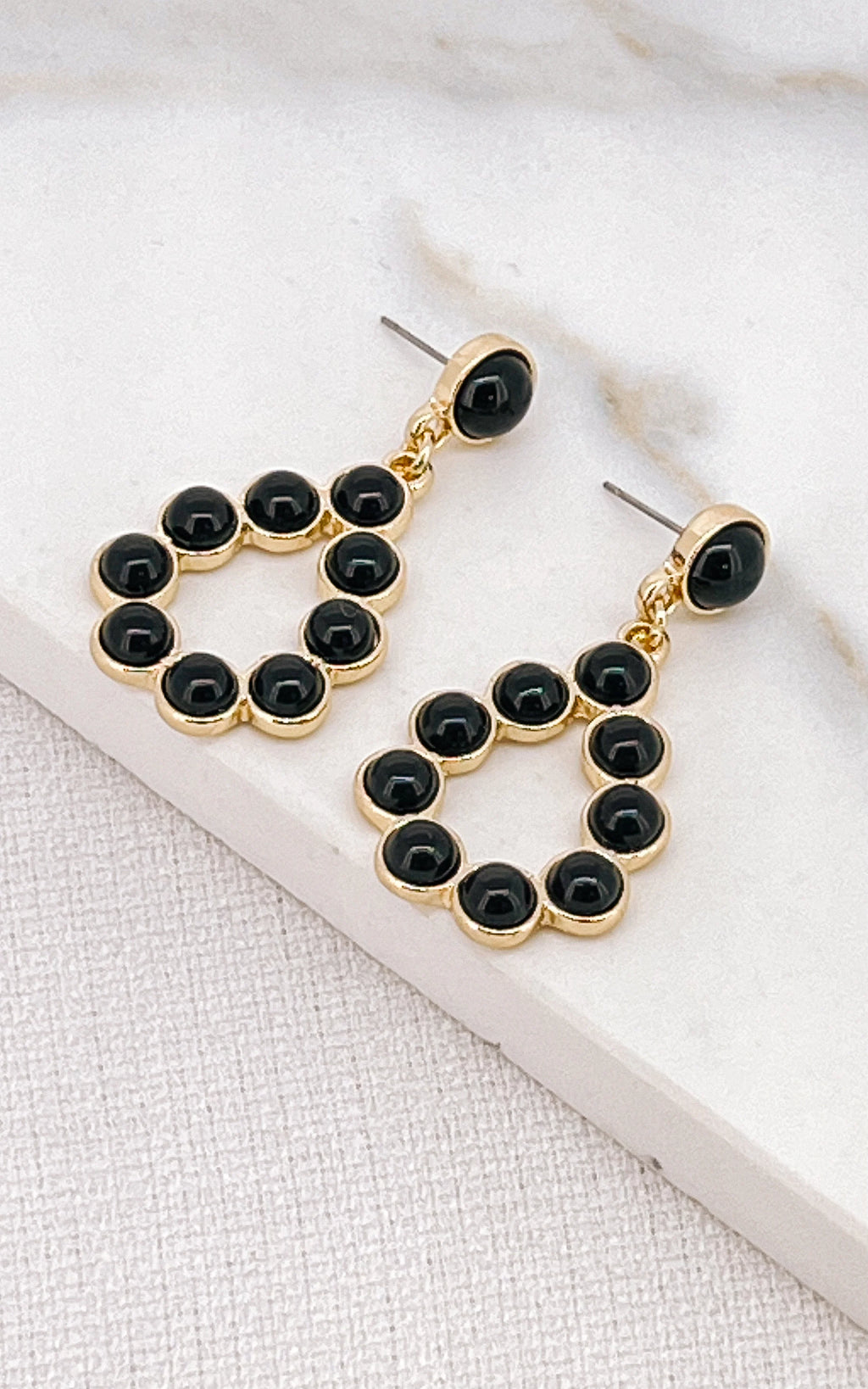 Envy Gold & Black Teardrop Earrings