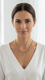 Short gold charm necklace