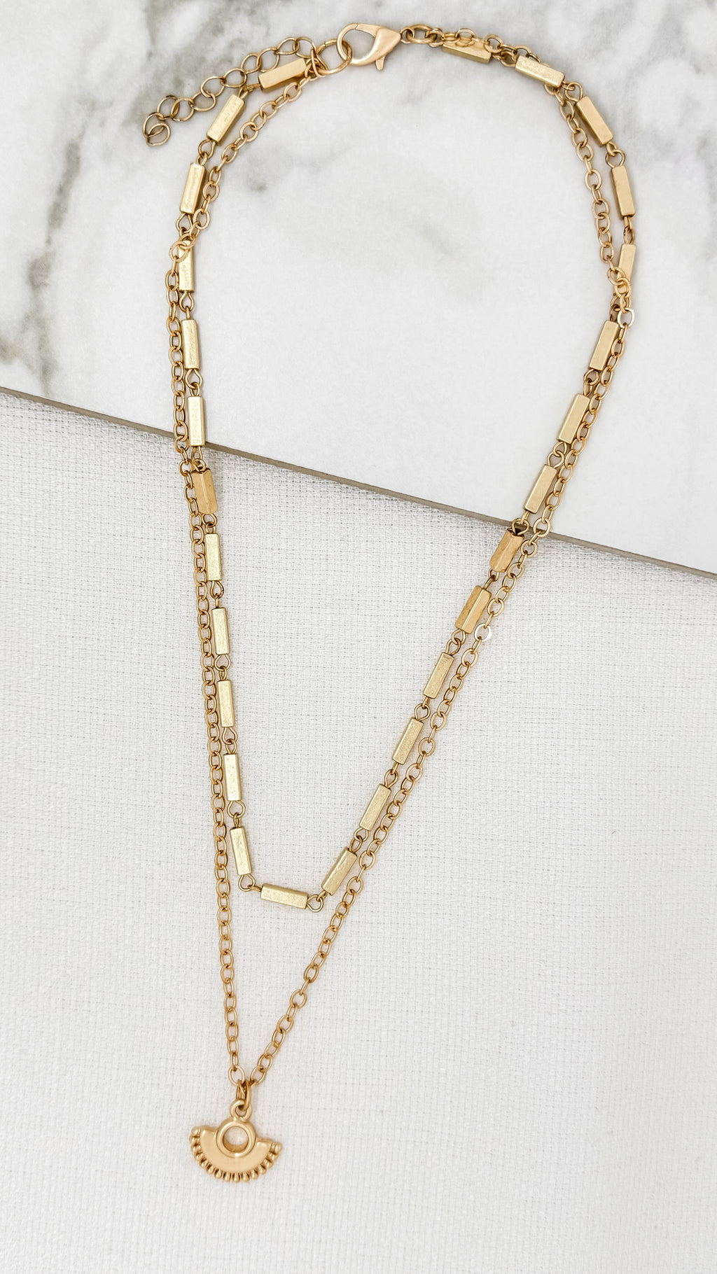 Envy Gold Double Layer Fan Necklace