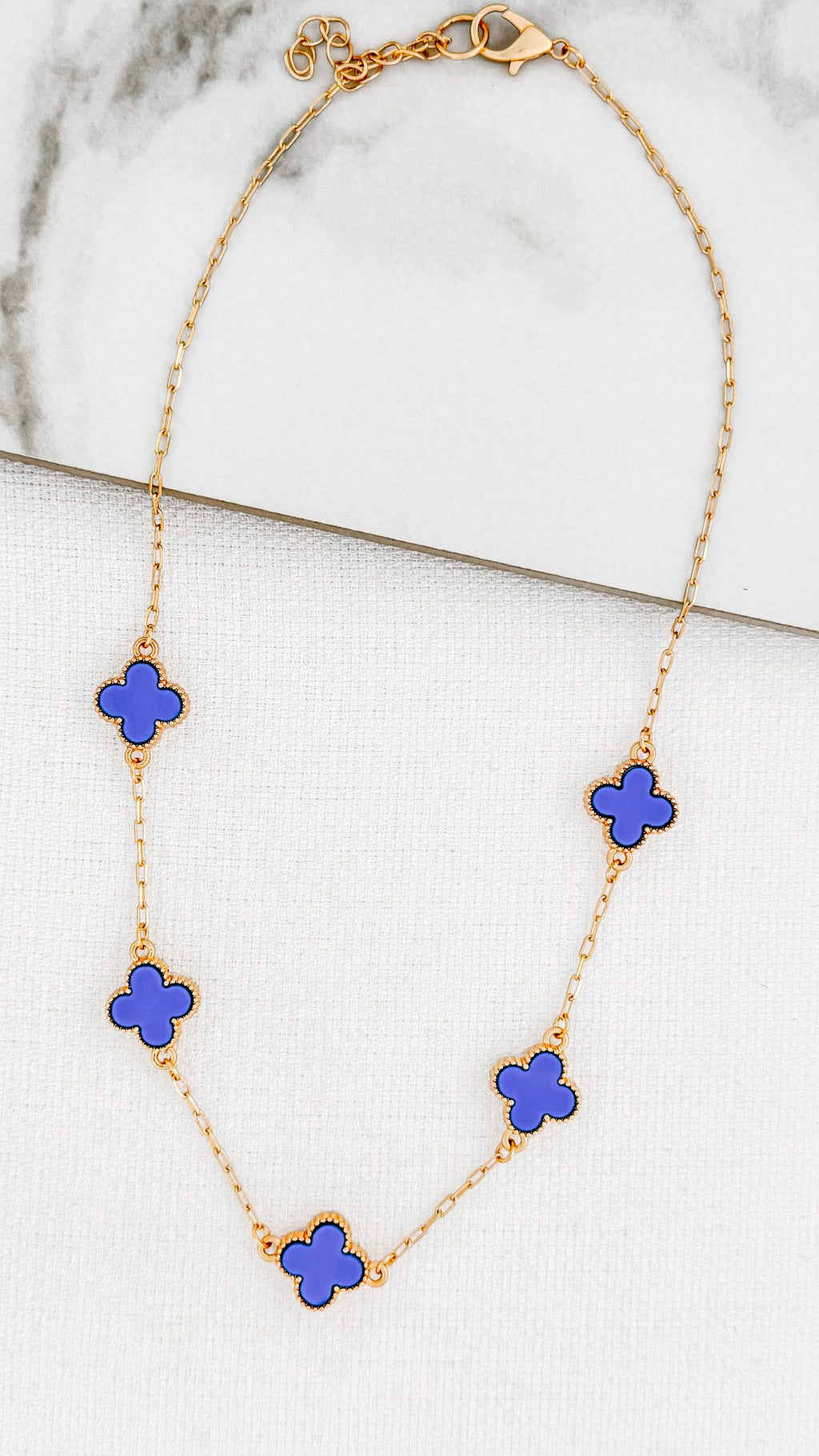Envy Gold & Blue Fleurs Necklace