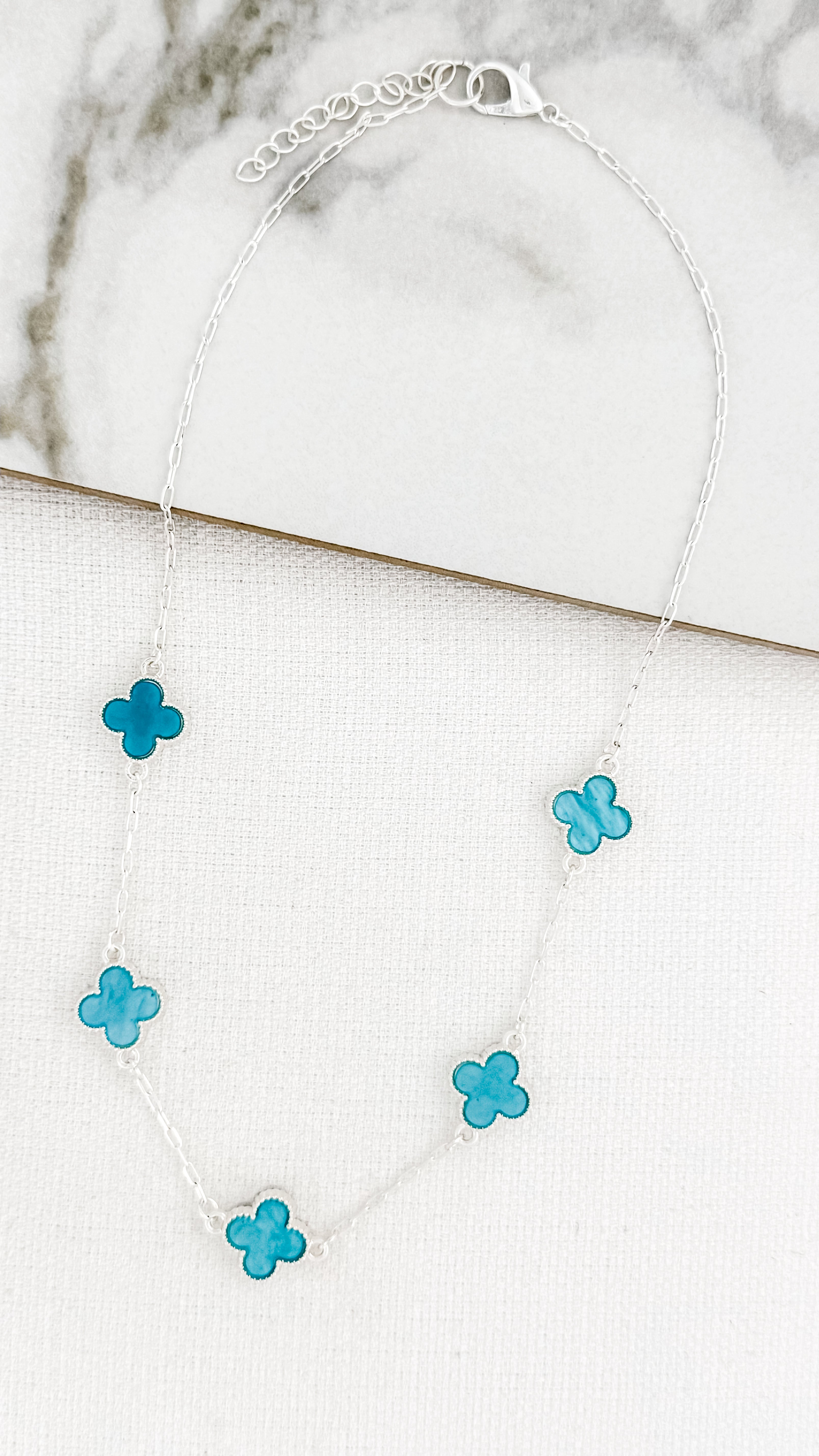 Envy Silver & Turquoise Fleurs Necklace
